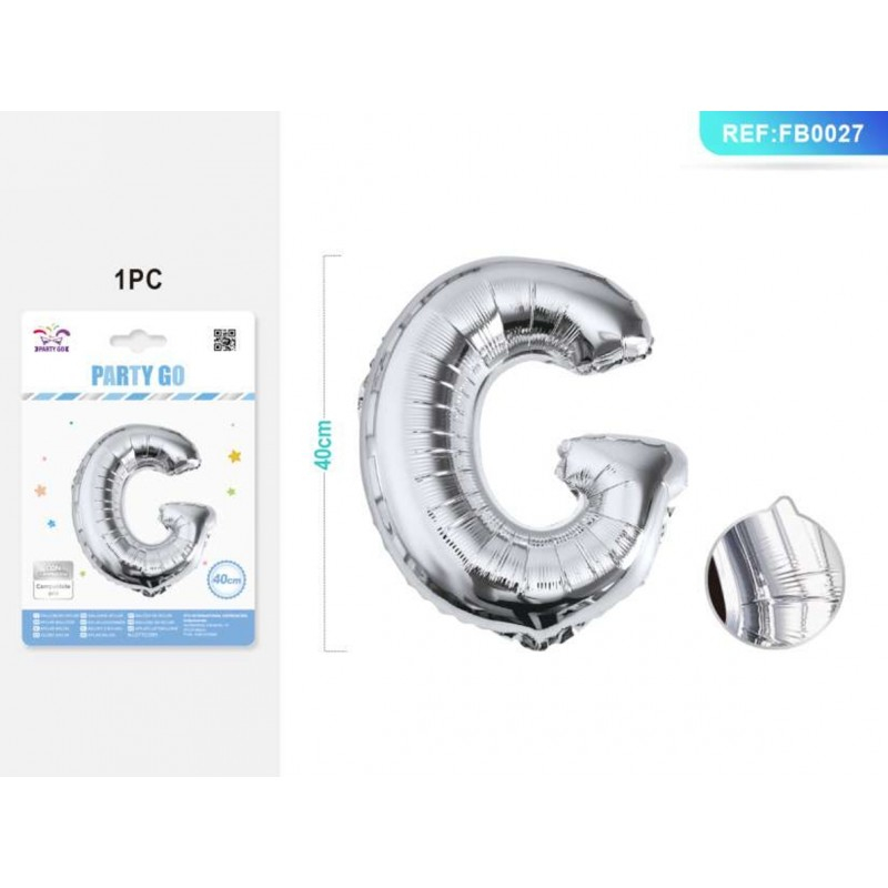 Balon Folie PartyGo G Argintiu 40cm