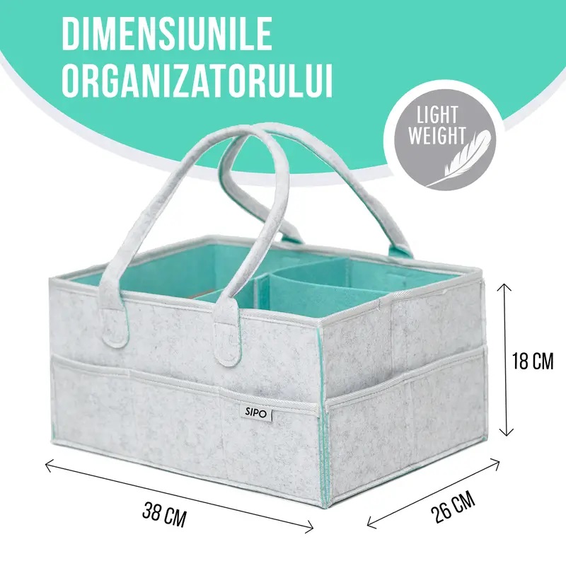 Organizator Scutece SIPO, 8 Buzunare, Mint