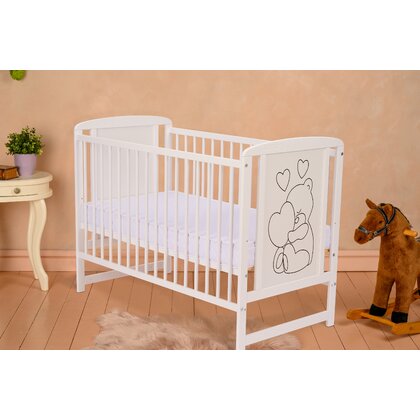 Patut Lemn Qmini Timmi Heart, 120x60 cm, Somiera Reglabila - imagine 3