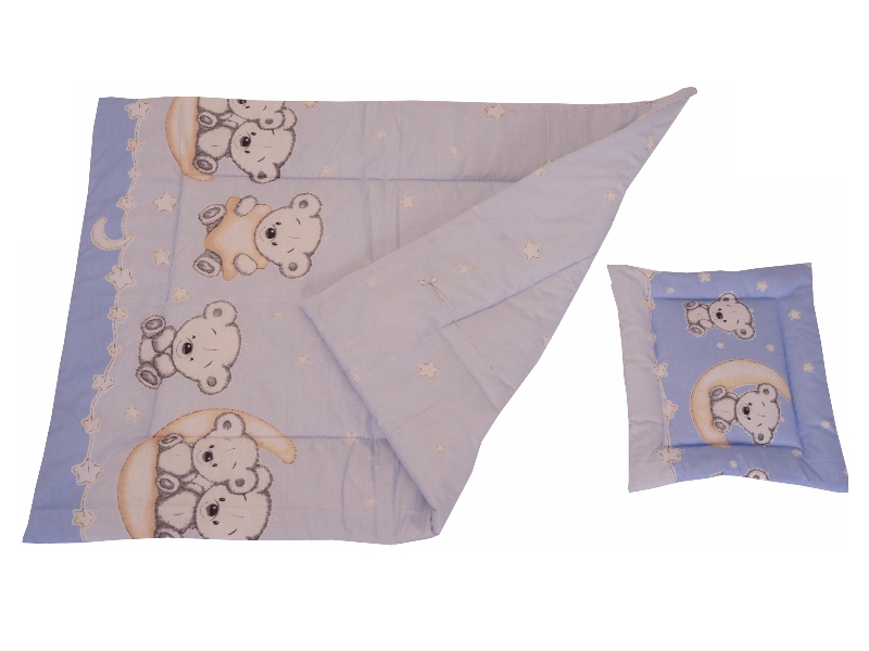 Lenjerie Patut Bear On Moon Blue Mykids 5 Piese - imagine 2