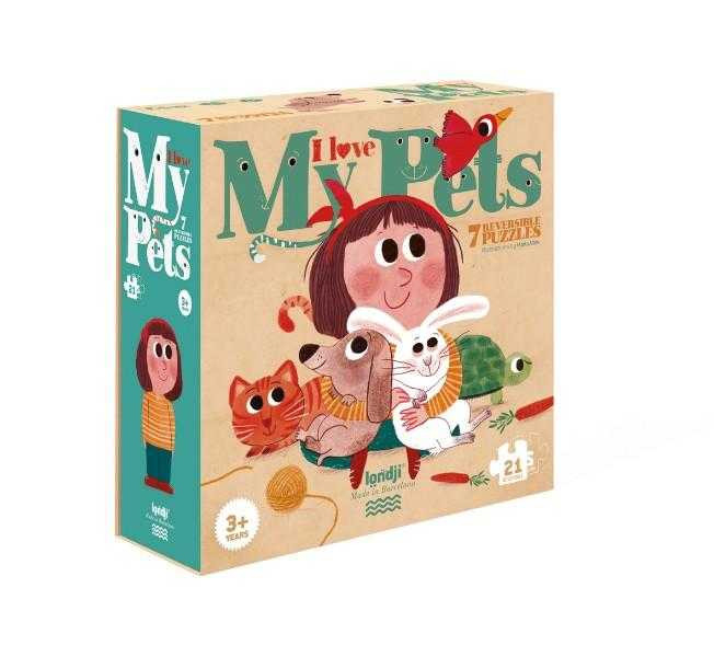 Puzzle Londji Animale de Companie | Reversibil