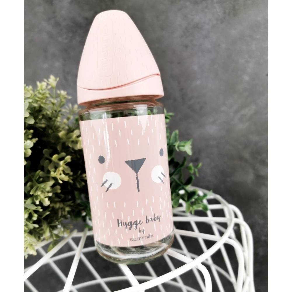 Biberon Sticlă Suavinex Hygge 240ml Pisică Roz - imagine 3