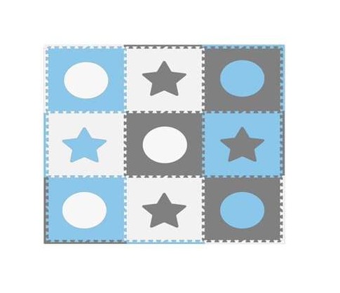 Covoraș Puzzle Spumă Ikonka Blue Gri - imagine 2
