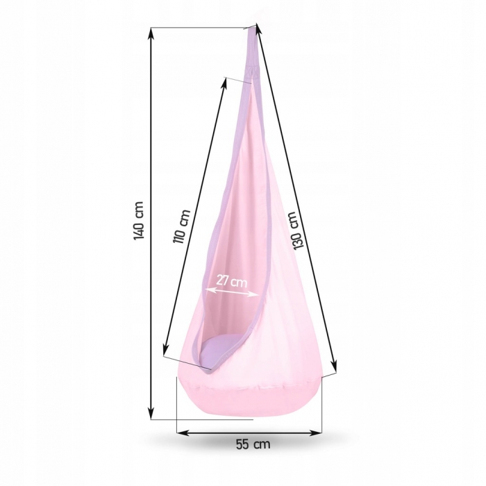 Hamac Cocoon Copii Neo-Sport, Roz, 80kg - imagine 3