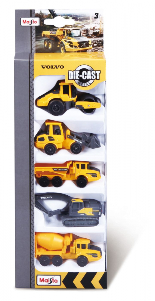 Set 5 Utilaje Maisto Volvo Die-Cast