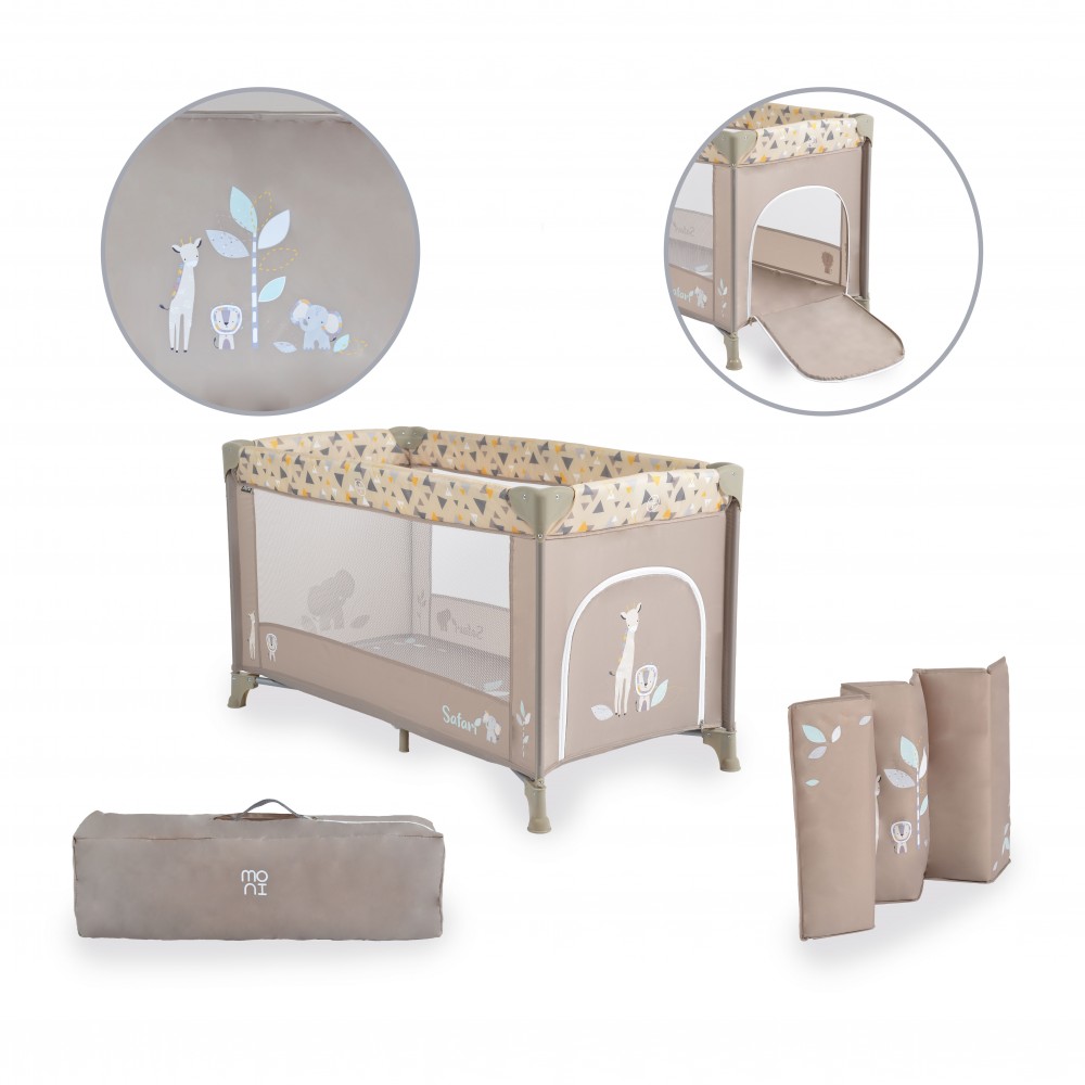 Patut Pliabil Moni Safari Beige cu Accesorii Incluse - imagine 7