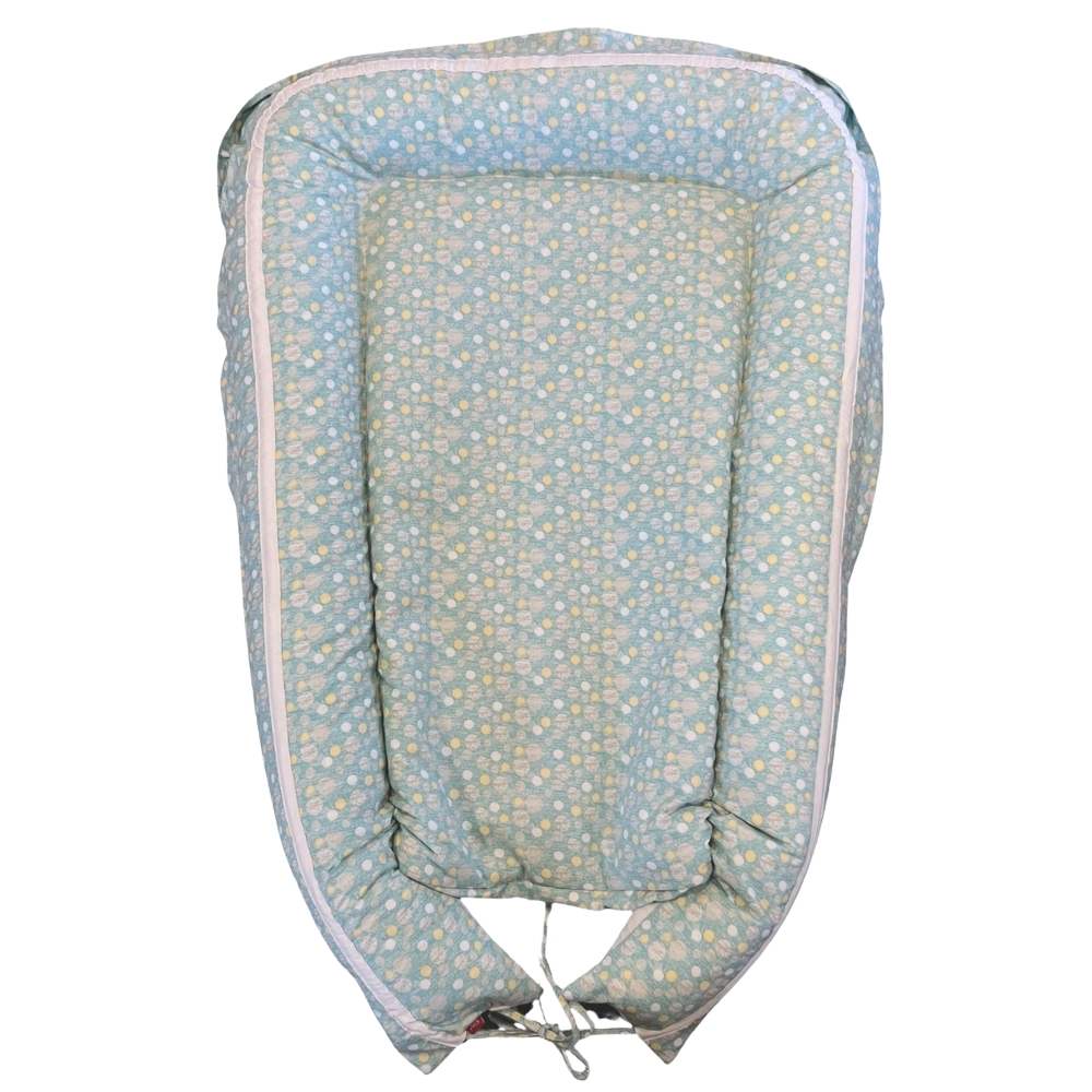 Baby Nest Bubble Blue | Culcus Bebelus Reversibil 100x60 cm - imagine 2