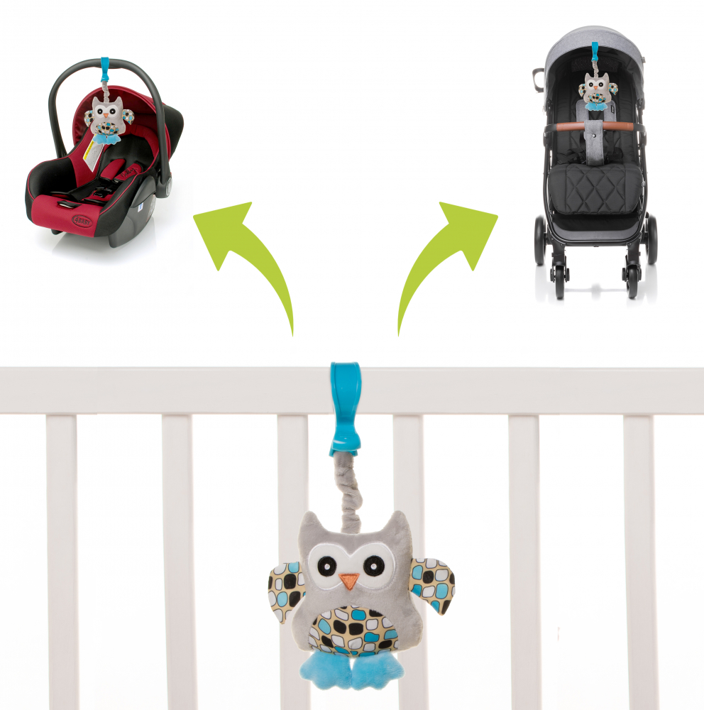 4Baby Jucărie Plus Bufnițe Albastre pentru Carucior - imagine 2