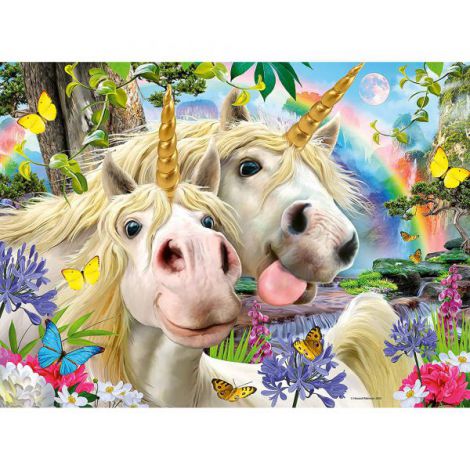Puzzle Selfie Unicorni 100 Piese Ravensburger - imagine 2