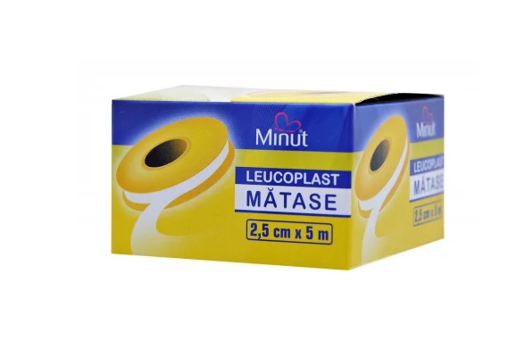 Leucoplast Mătase Minut 2.5cm x 5m - Piele Sensibilă