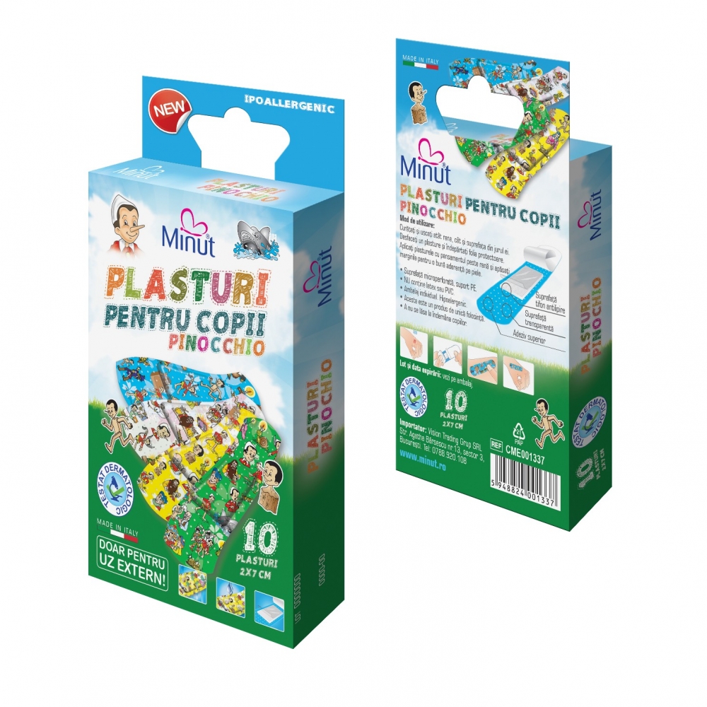 Plasturi copii Pinocchio Minut - Protecție și Design