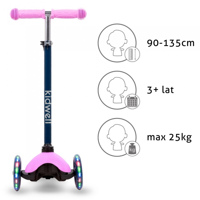 Trotineta Kidwell Uno Violet, LED, 3 ani+ - imagine 7