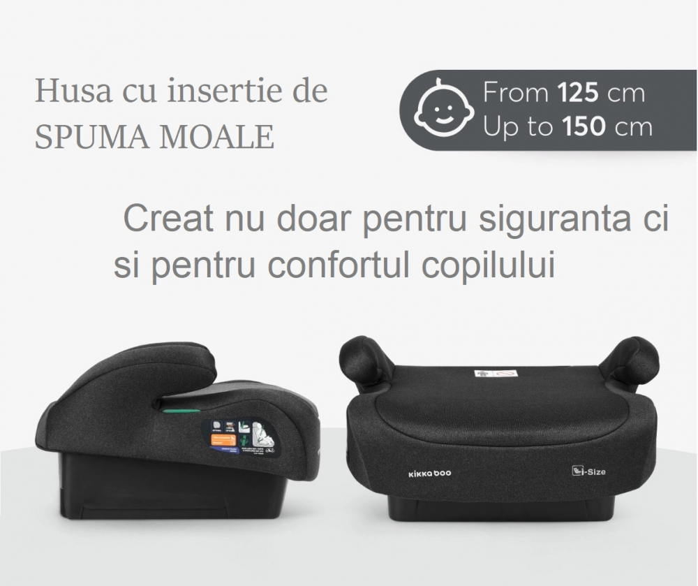 Înălțător Auto KikkaBoo i-Go i-Size Black - imagine 4