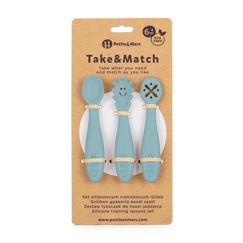 PetiteMars Set 3 Lingurite Silicon Flexibile, Fara BPA