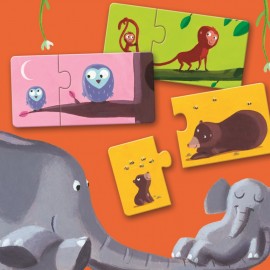 Puzzle Duo Djeco Mamă și Puiul | Educativ +2 Ani