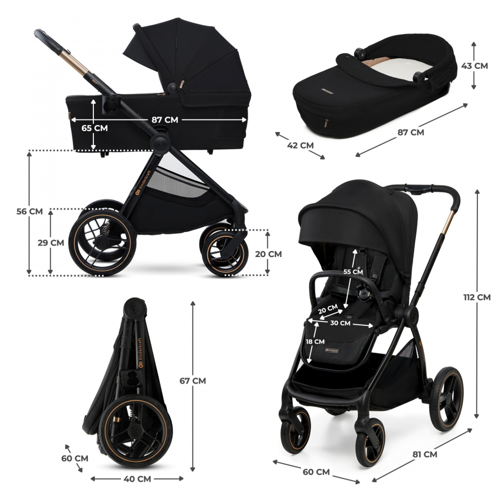 Carucior 2in1 Kinderkraft Nea 2.0 Black - imagine 2