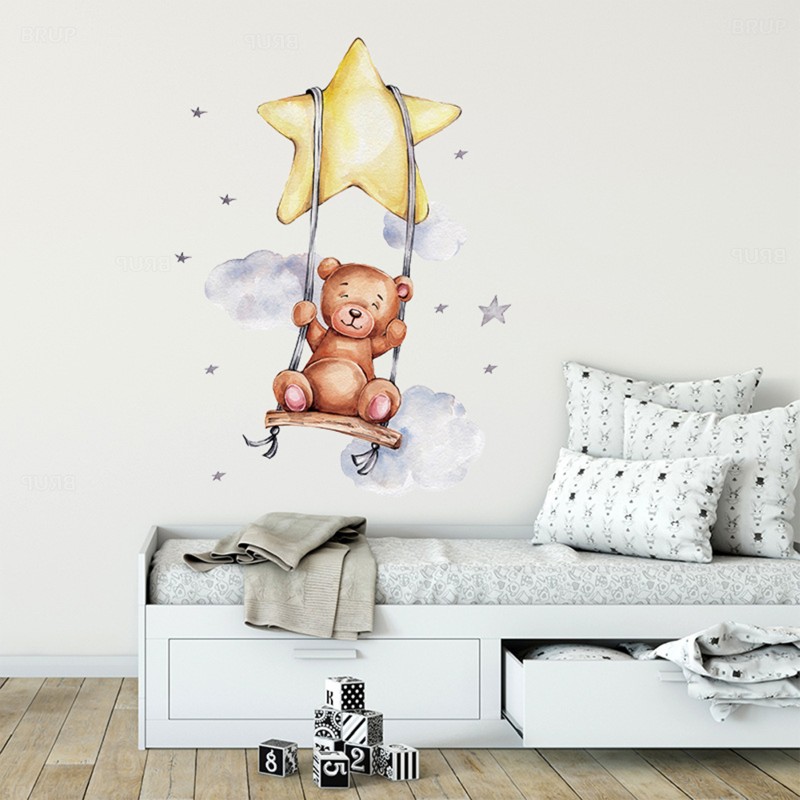 Sticker Decorativ Ursulet pe Leagan Sipo - imagine 3