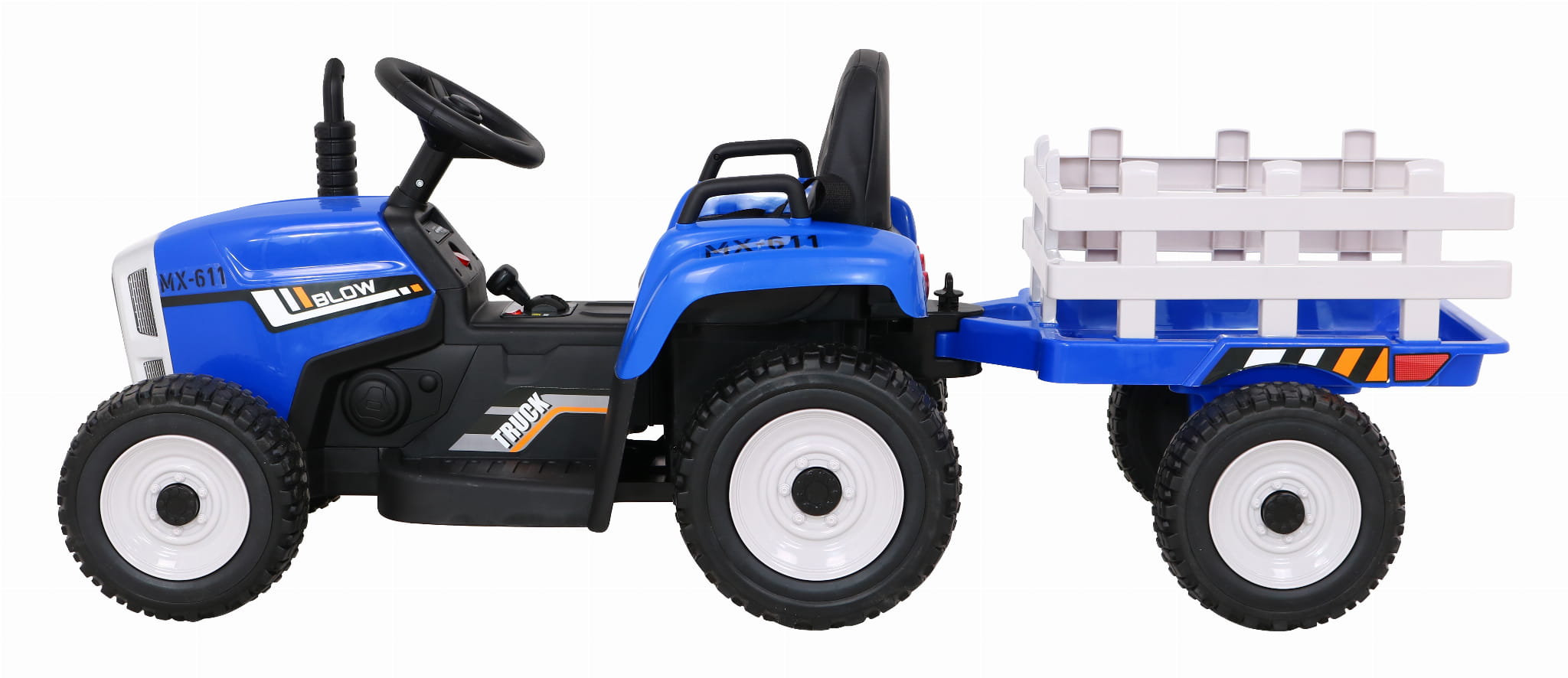 Tractor Electric Copii cu Remorcă Albastru Autokids - imagine 4