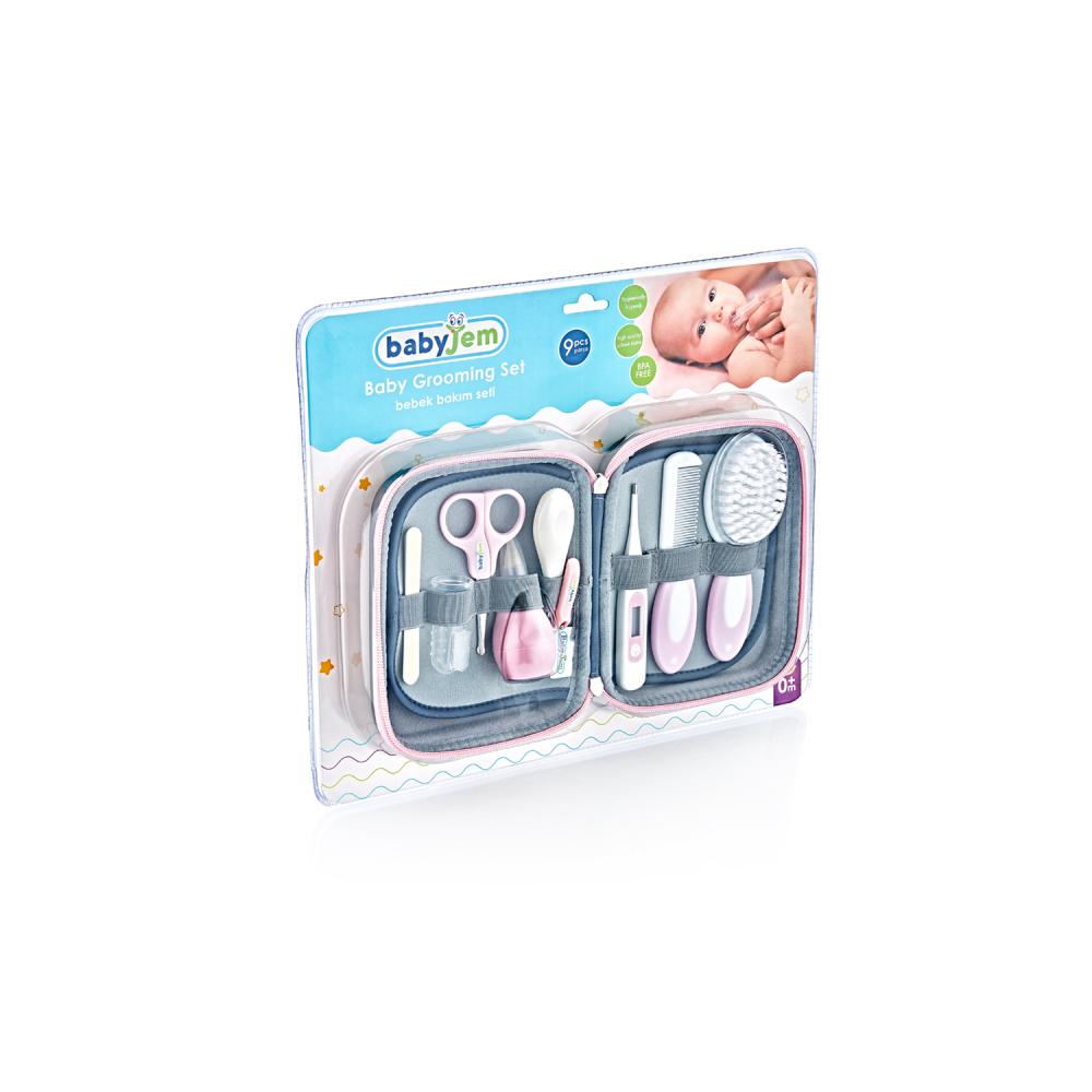Set Ingrijire Bebelusi BabyJem 9 Piese Rosa - imagine 2