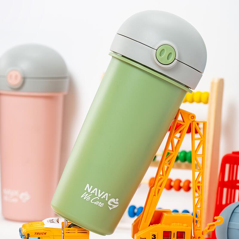 Sticla Nava 380ml Verde cu Pai BPA-Free - imagine 3