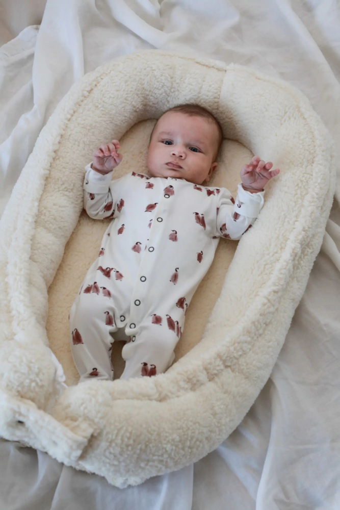 Suport Dormit Babynest Premium Crem Teddy Babysteps - imagine 4