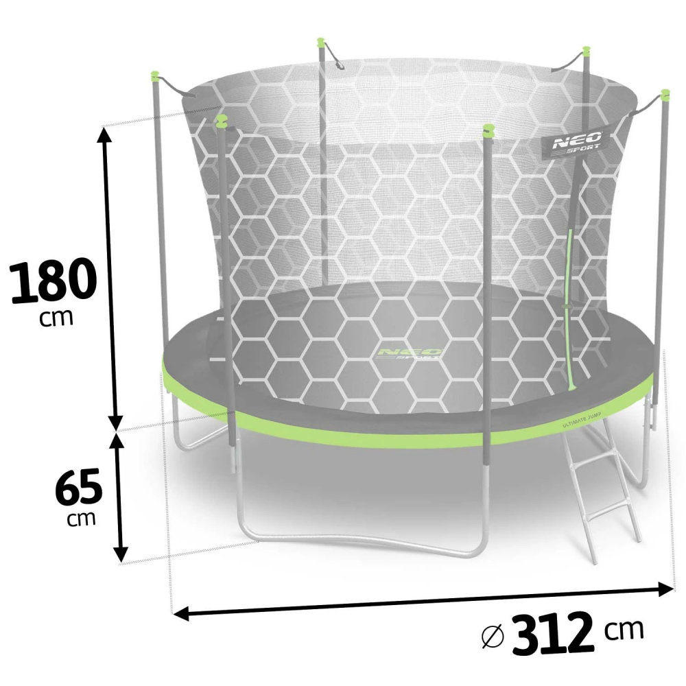Trambulina Neo-Sport 312cm cu Plasă și Scară - imagine 4