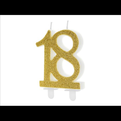 Lumanare cifra 18 aurie Party Deco 7.5cm