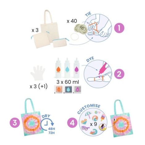Kit Tie-Dye Djeco Raza de soare - Creează Unic - imagine 4