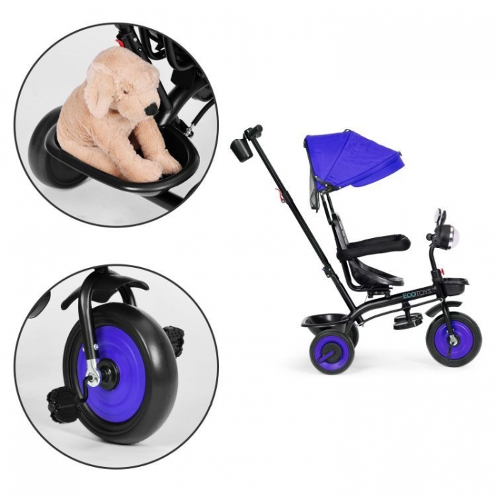 Ecotoys Tricicleta 3in1 Albastru Copii 6luni-6ani - imagine 4