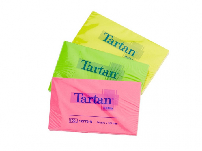 Notes Adeziv Tartan Neon, 100 file