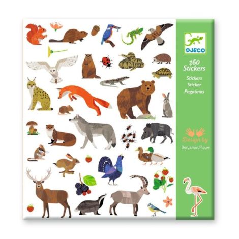 Abtibilduri Fauna Europei Djeco - 160 Stickere