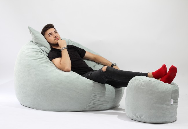 Fotoliu Pufrelax King Size Moon Grey - Confort Premium - imagine 4