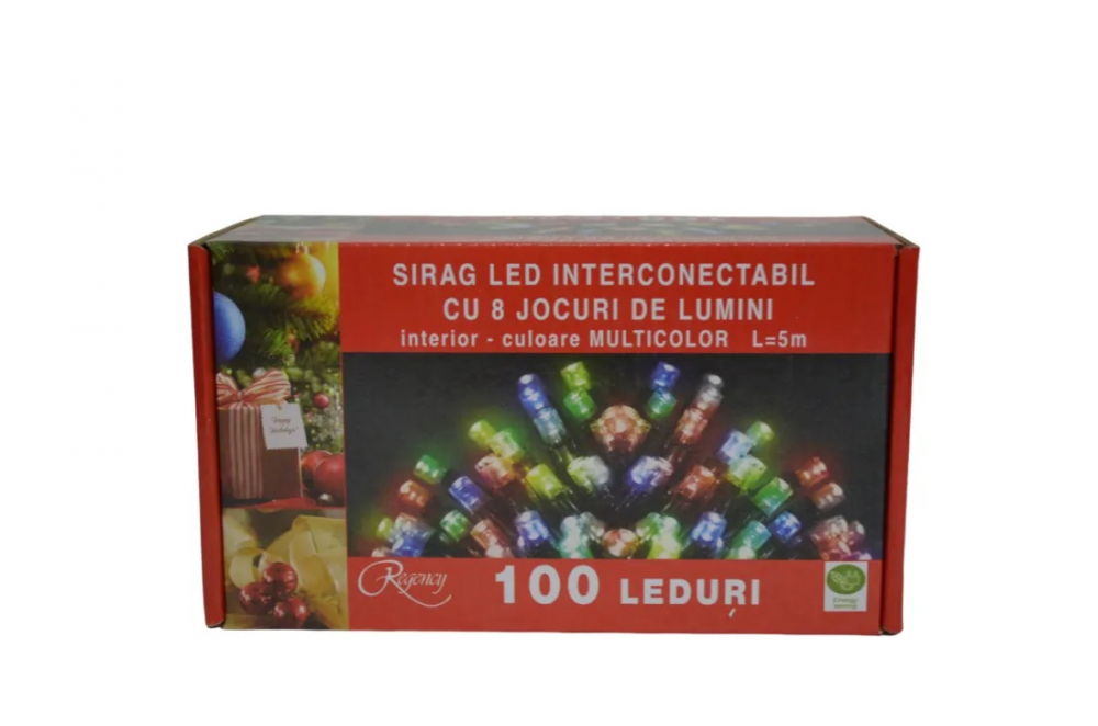 Regency Girlandă Crăciun 5m, 100 LED, 8 Jocuri