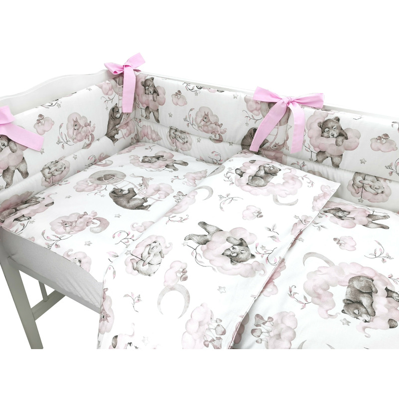 Set Lenjerie Pătuț 3 Piese Qmini, 120x60 cm