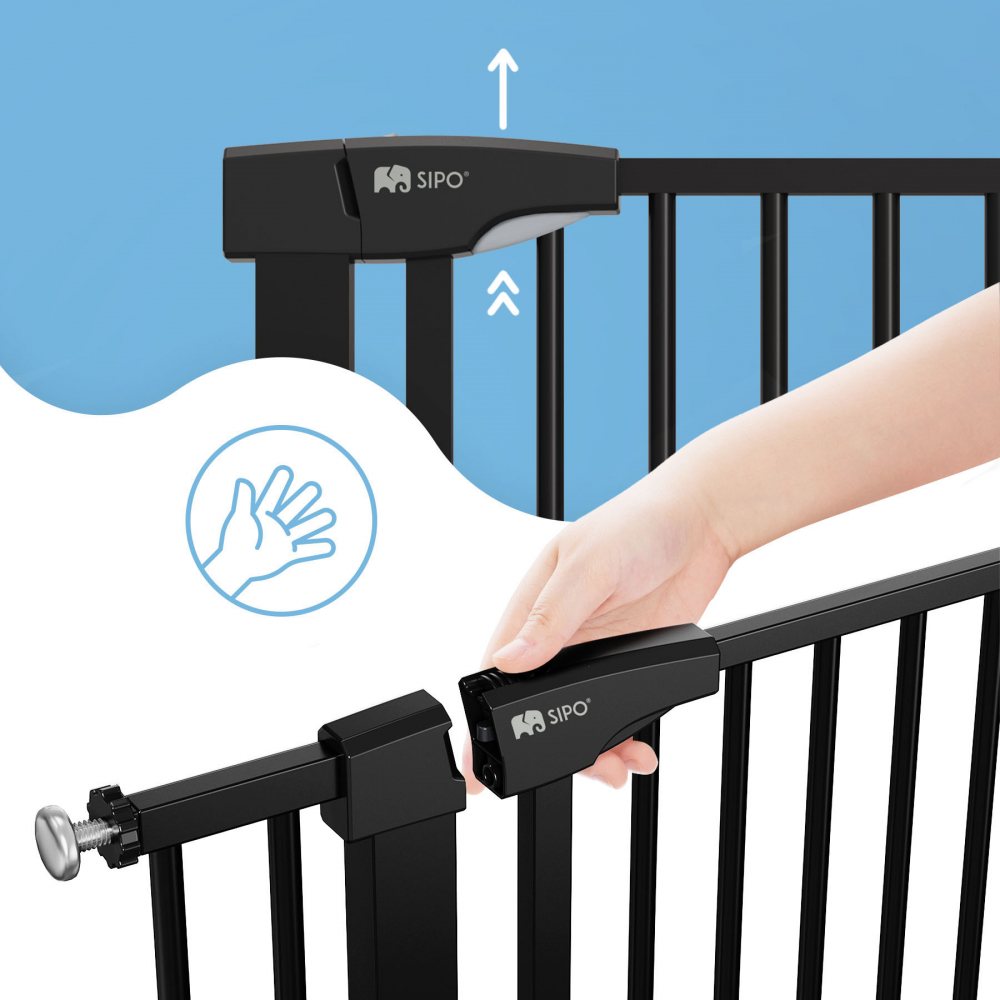 Poartă Siguranță Sipo Black | Protecție Scări - imagine 3