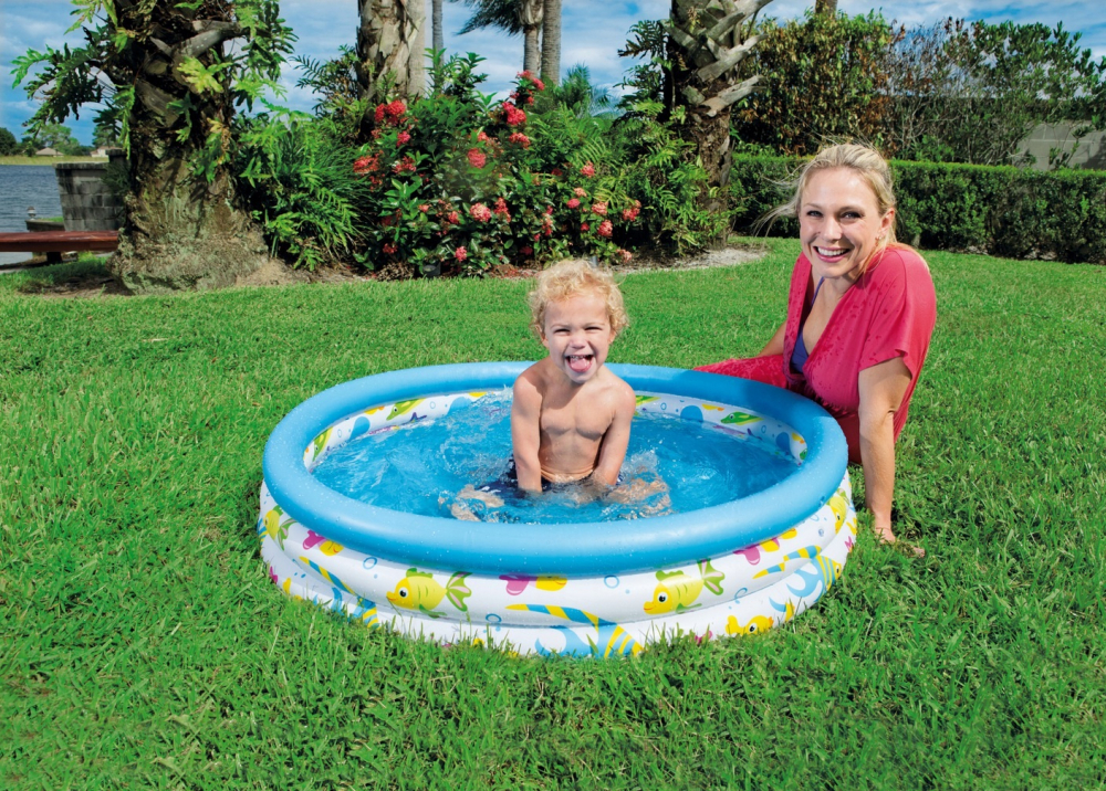 Piscina Bestway Fish Blue 102cm, PVC Rezistent - imagine 4