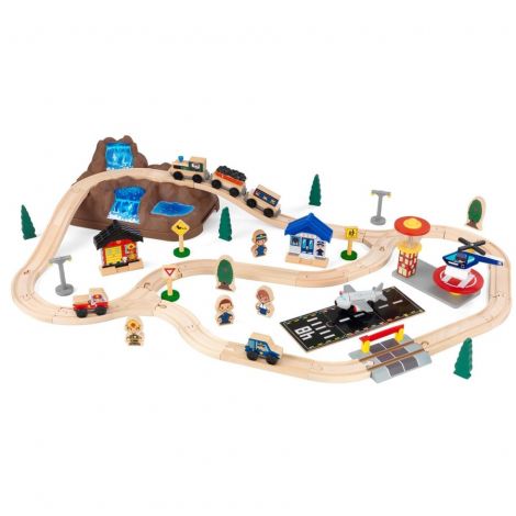 KidKraft Set Trenulet Santier, 61 Piese, Depozitare Bucket Top