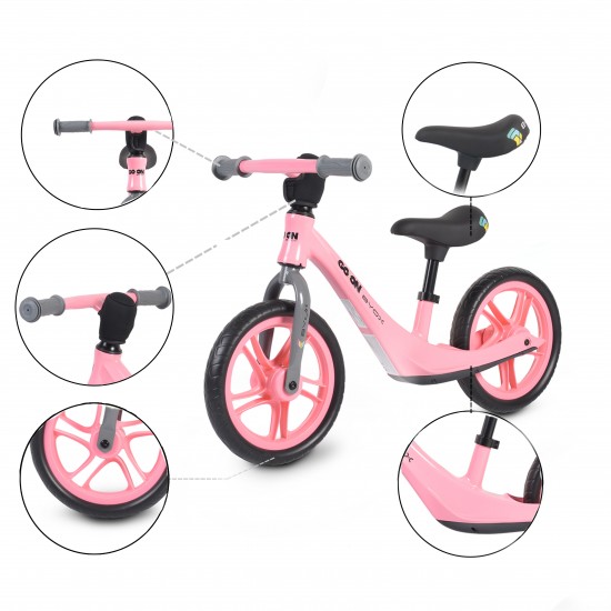 Bicicleta Byox Go On Pink 12 Inch, Fără Pedale - imagine 6