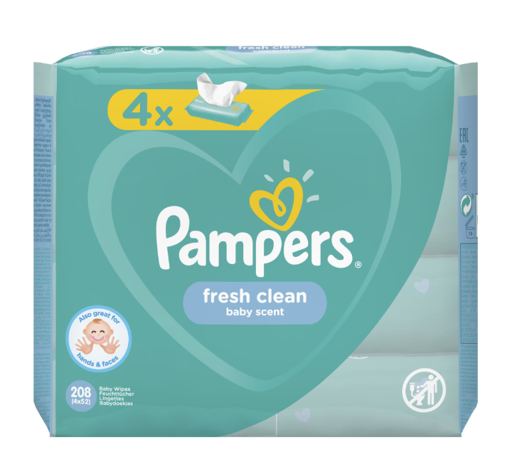 Pampers Fresh Clean 4x52 Servetele Umede Delicate - imagine 10
