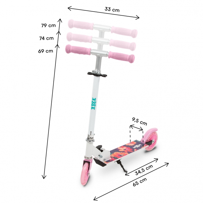 Trotineta WXM Skipo Floral Pliabilă cu LED - imagine 8