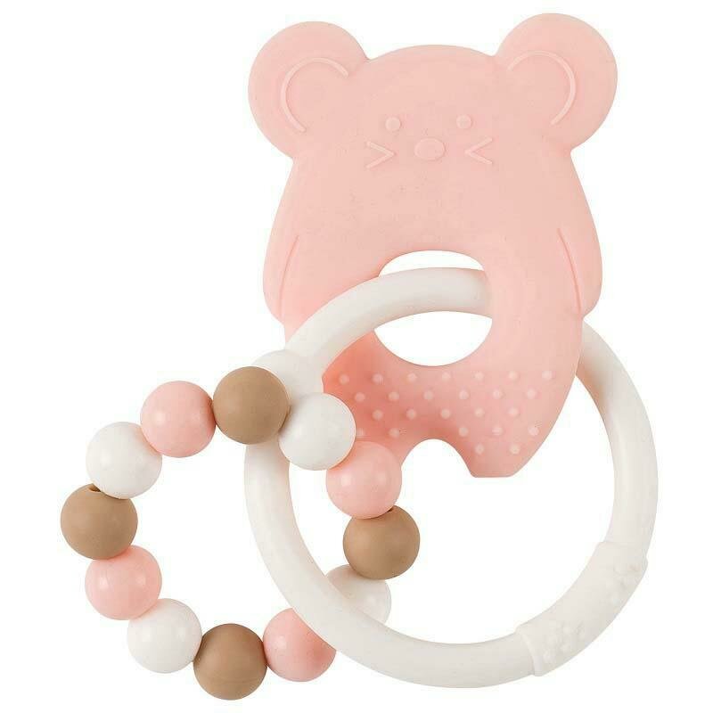 Nattou Dentitie Mouse Pink Calmează Durerea