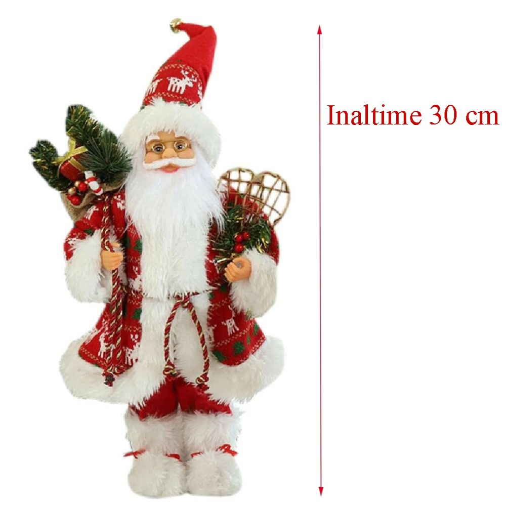Figurină Moș Crăciun Procart 30cm - Decorațiune Festivă - imagine 3