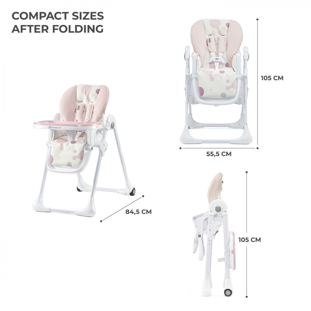 Scaun Masa Kinderkraft Yummy Pliabil Pink - imagine 7