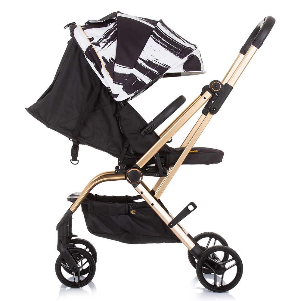 Carucior Chipolino Twister Black White, sezut rotativ - imagine 5