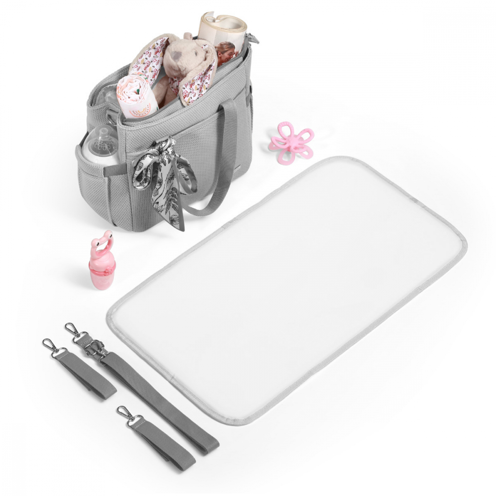 Babyono Carmen Gri - Geanta Practică pentru Carucior - imagine 3