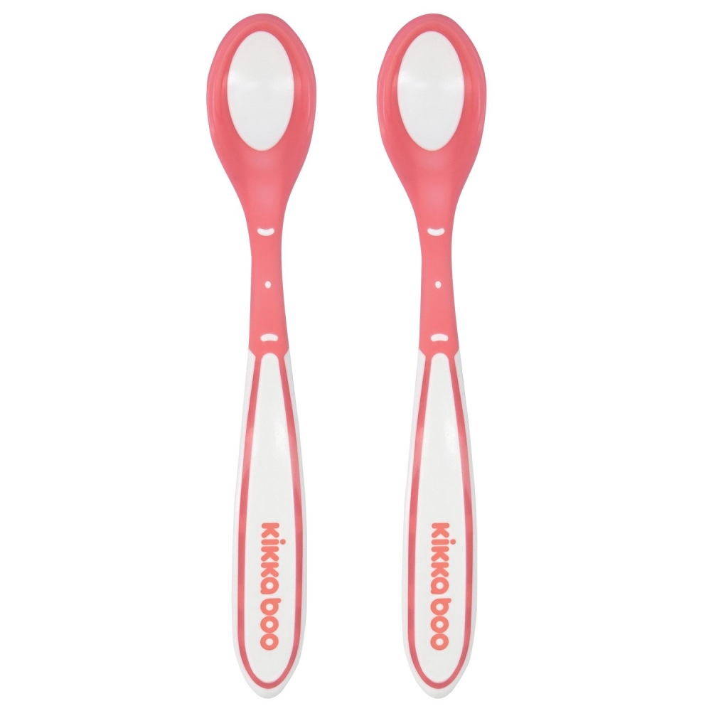 Set 2 Lingurițe cu Senzor Kikkaboo Boo Pink - imagine 2