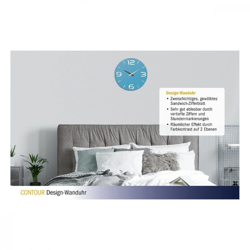 Ceas Tfa Contour Albastru - Design Unic - imagine 3
