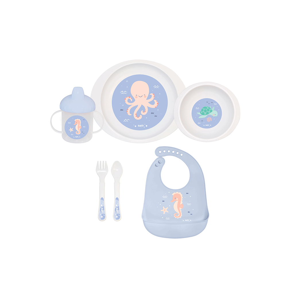 Set 6 piese Ocean Life Blue Saro - Mese distractive - imagine 6
