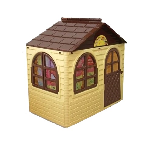Casuta Joaca Mykids BeigeBrown, Interior/Exterior - imagine 2