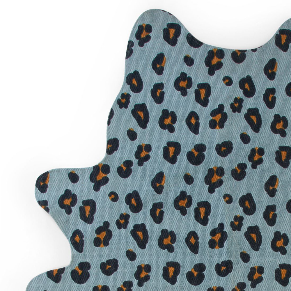 Covor Bumbac Childhome Leopard Albastru 145x160 cm